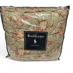 VTG Ralph Lauren Sage Green CHARLOTTE Floral Cottage Roses FULL/QUEEN Comforter